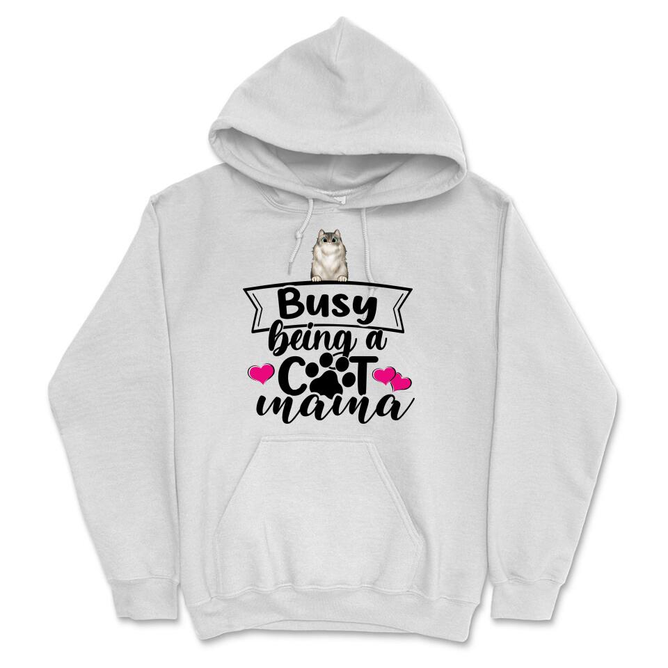 Personalized Hoodie & Sweatshirt - Busy Being A Cat Mama