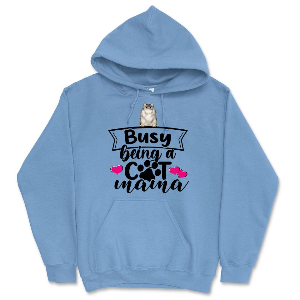 Personalized Hoodie & Sweatshirt - Busy Being A Cat Mama