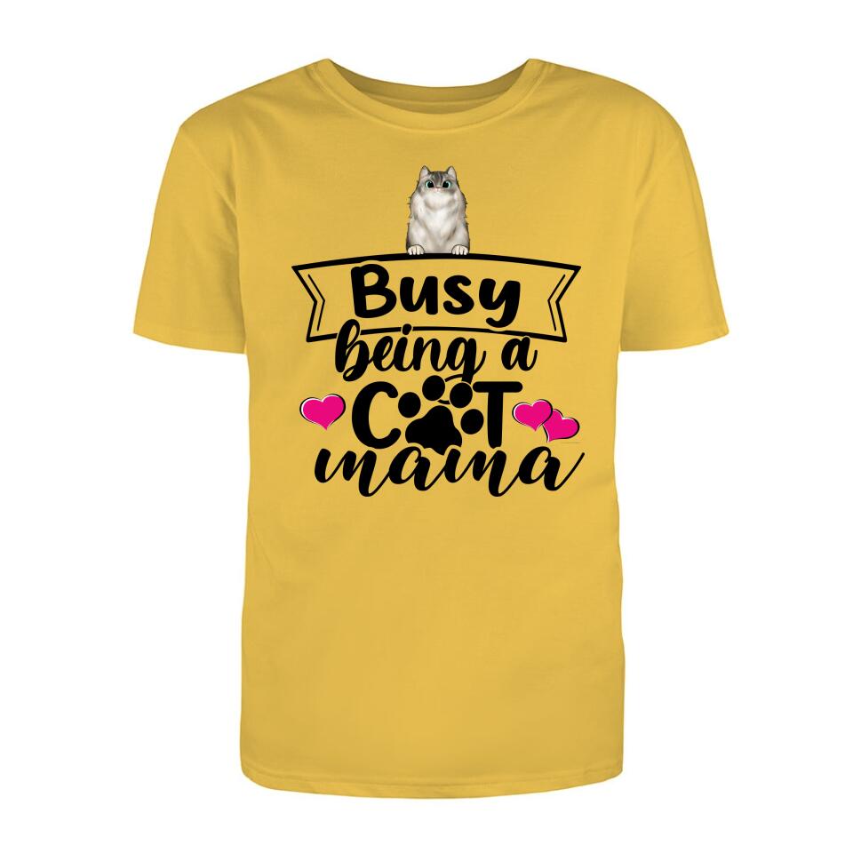 Personalized T-Shirt - Busy Being A Cat Mama