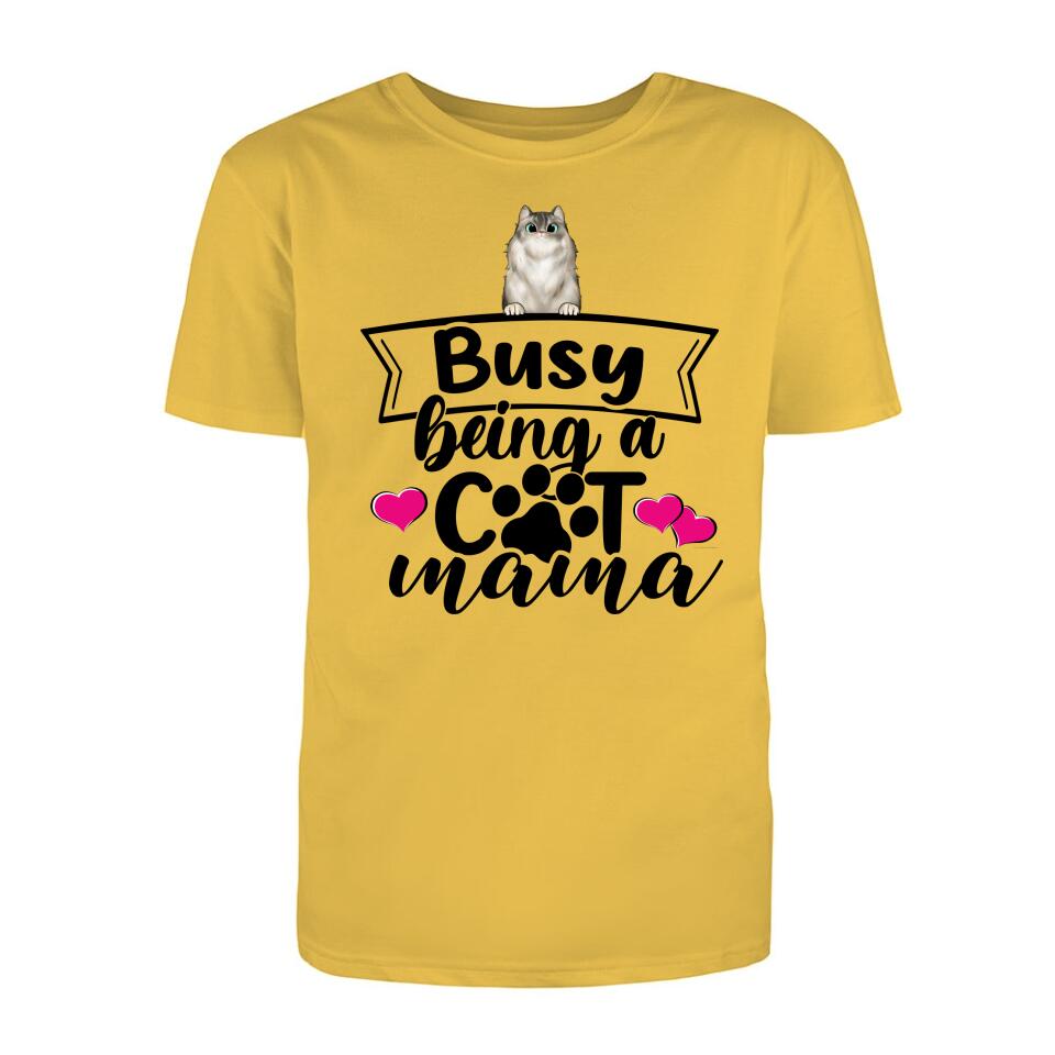 Personalized T-Shirt - Busy Being A Cat Mama