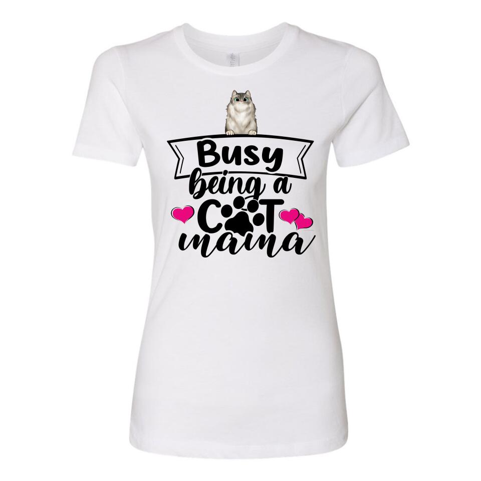 Personalized T-Shirt - Busy Being A Cat Mama