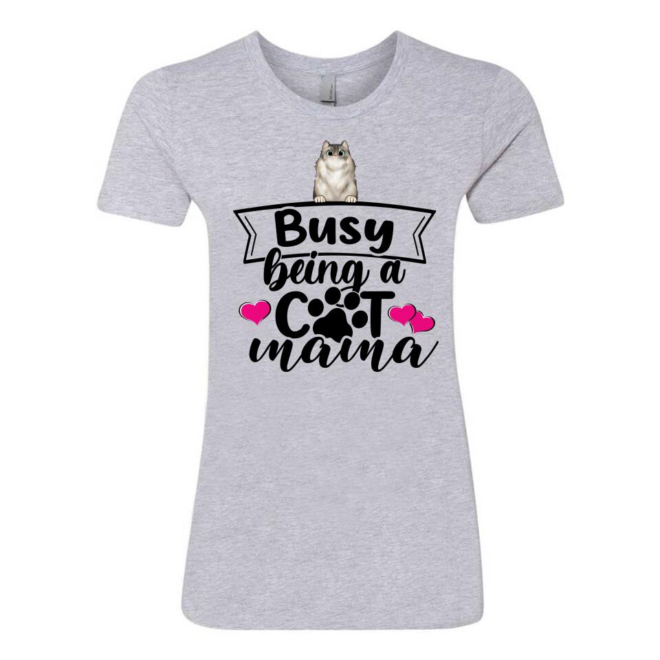Personalized T-Shirt - Busy Being A Cat Mama