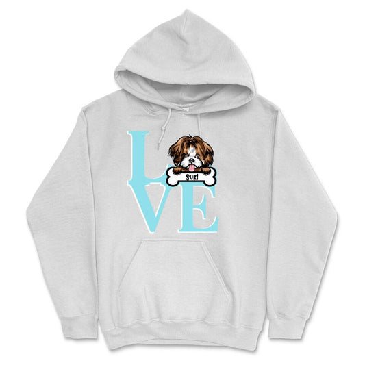 Personalized Hoodie & Sweatshirt - Love Dog